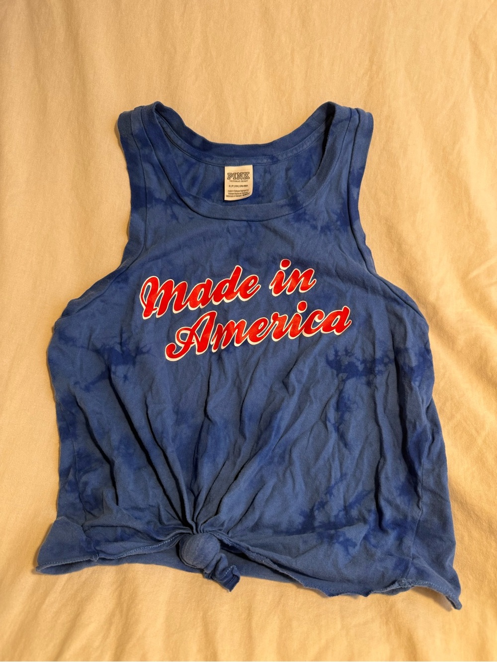 PINK Blue Tie-Dye Tank Top "Made in America"